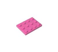 Gobricks 3x4 Plate 10 Pieces High-Precision MOC Building Bricks Replacement Parts Compatible with Lego Bricks GDS-90196-Dark Pink