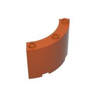 Gobricks 4041 Curved Wall Panel 4x4x3 10 Pieces High-Precision MOC Building Bricks Replacement Parts Compatible with Lego Bricks GDS-90549-Dark Orange