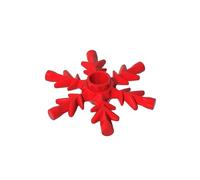 Gobricks 42409 4x4 Crystal Snowflake 10 Pieces High-Precision MOC Building Bricks Replacement Parts Compatible with Lego Bricks GDS-M468-Red