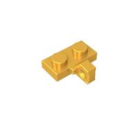 Gobricks 44567 Hinge Plate Hinge Plate 1x2 Locking with 1 Finger on Side, Without Groove 10 Pieces GDS-822 Compatible with Lego Building Blocks Color:Chrome Gold