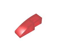 Gobricks 50950 Arched Brick Slope Curved 3x1 No Studs 50 Pieces GDS-657 Compatible with Lego Building Blocks Color:Trans Red