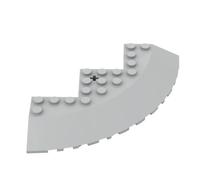 Gobricks 58846 Round Brick 10x10 Rounded Corner Sloped Brick 10 Pieces GDS-1223 Compatible with Lego Building Blocks Color:Light Bluish Gray 071
