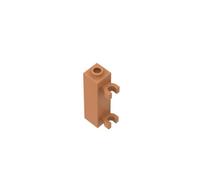 Gobricks 60583 Hinge Brick Brick Special 1x1x3 with 2 Clips Vertical [Hollow Stud, Open O Clips] 10 Pieces GDS-738 Compatible with Lego Building Blocks Color:Medium Nougat