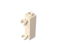 Gobricks 60583 Hinge Brick Brick Special 1x1x3 with 2 Clips Vertical [Hollow Stud, Open O Clips] 10 Pieces GDS-738 Compatible with Lego Building Blocks Color:White (yellowish)