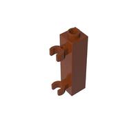 Gobricks 60583 Hinge Brick Brick Special 1x1x3 with 2 Clips Vertical [Hollow Stud, Open O Clips] 10 Pieces GDS-738 Compatible with Lego Building Blocks Color:Reddish Brown