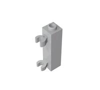 Gobricks 60583 Hinge Brick Brick Special 1x1x3 with 2 Clips Vertical [Hollow Stud, Open O Clips] 10 Pieces GDS-738 Compatible with Lego Building Blocks Color:Light Bluish Gray