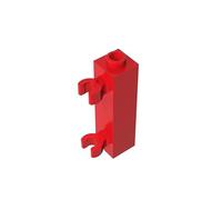 Gobricks 60583 Hinge Brick Brick Special 1x1x3 with 2 Clips Vertical [Hollow Stud, Open O Clips] 10 Pieces GDS-738 Compatible with Lego Building Blocks Color:Red
