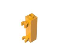 Gobricks 60583 Hinge Brick Brick Special 1x1x3 with 2 Clips Vertical [Hollow Stud, Open O Clips] 10 Pieces GDS-738 Compatible with Lego Building Blocks Color:Bright Light Orange