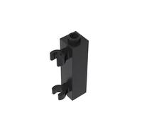Gobricks 60583 Hinge Brick Brick Special 1x1x3 with 2 Clips Vertical [Hollow Stud, Open O Clips] 10 Pieces GDS-738 Compatible with Lego Building Blocks Color:Black