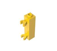 Gobricks 60583 Hinge Brick Brick Special 1x1x3 with 2 Clips Vertical [Hollow Stud, Open O Clips] 10 Pieces GDS-738 Compatible with Lego Building Blocks Color:Yellow