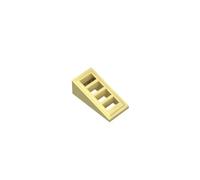Gobricks 61409 Ornaments 2x1x2/3 18° Sloped Brick with 4 Grilles 50 Pieces GDS-838 Compatible with Lego Building Blocks Color:Chrome Gold