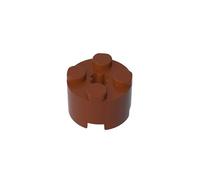 Gobricks 6143 Round Brick Brick Round 2x2 with Axle Hole 50 Pieces GDS-607 Compatible with Lego Building Blocks Color:Reddish Brown
