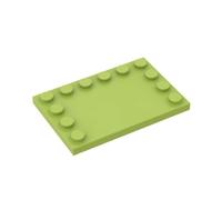 Gobricks 6180 Foundation Plate Plate Special 4x6 with Studs on 3 Edges 10 Pieces GDS-757 Compatible with Lego Building Blocks Color:Lime