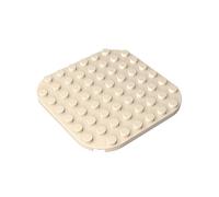 Gobricks 65140 Round Corner Baseplate 8x8 5 Pieces High-Precision MOC Building Bricks Replacement Parts Compatible with Lego Bricks GDS-90533-White (Yellowish)