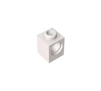 Gobricks 6541 Technology Brick Technic Brick 1x1 with Hole 50 Pieces GDS-622 Compatible with Lego Building Blocks Color:White