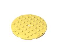 Gobricks 74611 8x8 Circular Base Plate 5 Pieces High-Precision MOC Building Bricks Replacement Parts Compatible with Lego Bricks GDS-90289-Bright Light Yellow