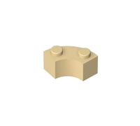 Gobricks 85080 Round Brick Brick Round Corner 2x2 Macaroni with Stud Notch and Reinforced Underside 50 Pieces GDS-799 Compatible with Lego Building Blocks Color:Tan