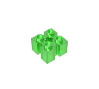 Gobricks 90258/39683 2x2 Brick with Slots on Four Sides and Center Hole 10 Pieces High-Precision MOC Building Bricks Replacement Parts Compatible with Lego Bricks GDS-90179-Trans Green