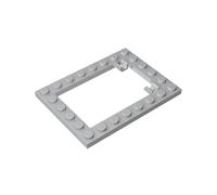 Gobricks 92107 Hinge Plate Plate Special 6x8 Trap Door Frame Horizontal [Long Pin Holders] 5 Pieces GDS-845 Compatible with Lego Building Blocks Color:Light Bluish Gray