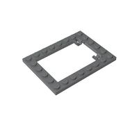 Gobricks 92107 Hinge Plate Plate Special 6x8 Trap Door Frame Horizontal [Long Pin Holders] 5 Pieces GDS-845 Compatible with Lego Building Blocks Color:Dark Bluish Gray