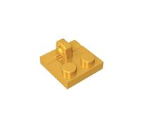 Gobricks 92582 Hinge Plate Hinge Plate 2x2 Locking with 1 Finger on Top 10 Pieces GDS-825 Compatible with Lego Building Blocks Color:Chrome Gold
