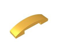 Gobricks 93273 Arched Brick Slope Curved 4x1 Double with No Studs 10 Pieces GDS-831 Compatible with Lego Building Blocks Color:Chrome Gold