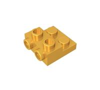 Gobricks 99206 Hinge Plate Plate Special 2x2x0.667 with Two Studs On Side and Two Raised 50 Pieces GDS-801 Compatible with Lego Building Blocks Color:Chrome Gold
