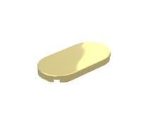 Gobricks Circular Plate 2X4 Oval Light Panel 10PCS Compatible with Lego GDS-90043 66857 Classic Bulk Toy MOC Color:Chrome Gold