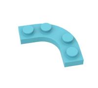 Gobricks Circular Plate 4X4 Curved Fillet Plate 50PCS Compatible with Lego 68568 GDS-2191 Classic Bulk Toy MOC Color:Medium Azure 322
