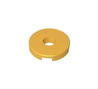 Gobricks Circular Plate Tile Round 2x2 with Hole 15535 6055313 6143850 GDS-965 50Pieces Compatible with Lego Classic Bulk Toy MOC Color:Chrome Gold