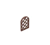 Gobricks Door Window 1x2x2 2/3 Pane Lattice Diamond with Rounded Top 30044 30046 94161 GDS-989 50PCS Compatible with Lego Classic Bulk Toy MOC Color:Reddish Brown 192