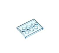 Gobricks Foundation Plate Plate Special 3x4 with 1x4 Center Studs [Plain] 17836 88646 6076678 GDS-980 50PCS Compatible with Lego Classic Bulk Toy MOC Color:Trans Light Blue 42