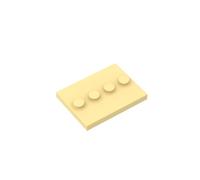 Gobricks Foundation Plate Plate Special 3x4 with 1x4 Center Studs [Plain] 17836 88646 6076678 GDS-980 50PCS Compatible with Lego Classic Bulk Toy MOC Color:Light Yellow 19