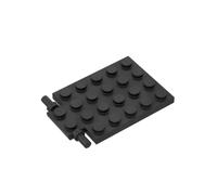Gobricks GDS-844 Plate Special 4x6 with Trap Door Hinge (Long Pins) 5PCS Compatible with Lego Toy 92099 DIY Parts and MOC Components for Major Brick Brands Color:Black