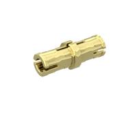 Gobricks GDS-888 Technic Pin Long with Friction Ridges Lengthwise, 2 Center Slots 50PCS Compatible with Lego Toy 6558 MOC Components for Major Brick Brands Color:Chrome Gold