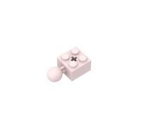 Gobricks GDS-976 Technic Brick Modified 2x2 with Ball and Axle Hole, with 6 Holes in Ball 50PCS Compatible with Lego Toy 57909 MOC Components for Major Brick Brands Color:Light Pink 17