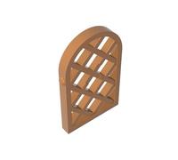 Gobricks GDS-989 Window 1x2x2 2/3 Pane Lattice Diamond with Rounded Top 50PCS Compatible with Lego Toy 30044 30046 94161 MOC Components for Major Brick Brands Color:Medium Dark Flesh 312