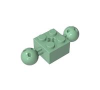 Gobricks Hinge Brick Technic Brick Special 2x2 with 10.2mm Balls with Holes and Axle Hole 17114 57908 GDS-977 50PCS Compatible with Lego Classic Bulk Toy MOC Color:Sand Green 048