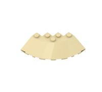 Gobricks Round Brick 6X6 Arc Corner Brick 10PCS Compatible with Lego 95188 GDS-90469 Classic Bulk Toy MOC Color:Tan 5