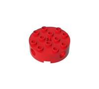 Gobricks Round Brick Brick Round 4x4 with 4 Side Pin Holes and Center Axle Hole 6222 4211527 6177805 GDS-951 10Pieces Compatible with Lego Classic Bulk Toy MOC Color:Red