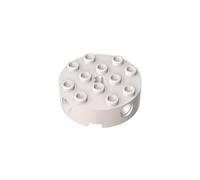 Gobricks Round Brick Brick Round 4x4 with 4 Side Pin Holes and Center Axle Hole 6222 4211527 6177805 GDS-951 10Pieces Compatible with Lego Classic Bulk Toy MOC Color:White