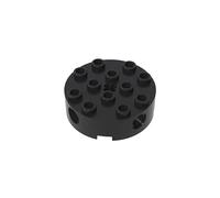 Gobricks Round Brick Brick Round 4x4 with 4 Side Pin Holes and Center Axle Hole 6222 4211527 6177805 GDS-951 10Pieces Compatible with Lego Classic Bulk Toy MOC Color:Black