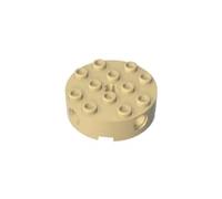 Gobricks Round Brick Brick Round 4x4 with 4 Side Pin Holes and Center Axle Hole 6222 4211527 6177805 GDS-951 10Pieces Compatible with Lego Classic Bulk Toy MOC Color:Tan