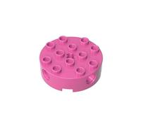 Gobricks Round Brick Brick Round 4x4 with 4 Side Pin Holes and Center Axle Hole 6222 4211527 6177805 GDS-951 10Pieces Compatible with Lego Classic Bulk Toy MOC Color:Dark Pink