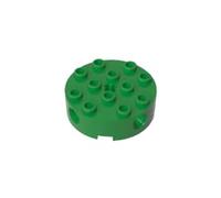 Gobricks Round Brick Brick Round 4x4 with 4 Side Pin Holes and Center Axle Hole 6222 4211527 6177805 GDS-951 10Pieces Compatible with Lego Classic Bulk Toy MOC Color:Green