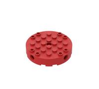 Gobricks Round Brick Round 6X6 with Four Side pin Holes and Center Hole 5PCS Compatible with Lego 18897 GDS-90231 Classic Bulk Toy MOC Color:Red 21