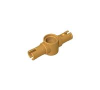 Gobricks Shaft Bolt Connection Technic Pin Connector Hub with 2 Pins with Friction Ridges Lengthwise [Big Squared Pin Holes] 87082 GDS-959 50PCS Compatible with Lego MOC Color:Pearl Gold 035