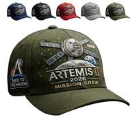 GoBrush 2026 Artemis II Lunar Mission Commemorative Cap, Adjustable Embroidered Baseball Hat, Back to The Moon Space Exploration Cap (Green)