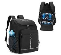 GOBUROUS Roller Skate Bag Fits Shoes Up to US Mens 13, Ice Skate Backpack with Top Helmet Pocket, Rollerblade Bag with Adjustable Padded Shoulder Strap for Inline, Figure, Quad, Speed and Hockey
