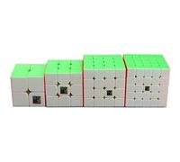 Gobus MoYu MoFangJiaoShi Magic Cube 2x2 3x3 4x4 5x5 Magic Cube Stickerless Puzzle Cubes Set, Pack of 4 Puzzle Cubes Collection Gift Set